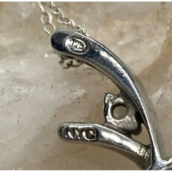 NYC Mystic Quartz & CZ Heart Pendant 18.5 '' Necklace Sterling 925 Silver g - Picture 6 of 8
